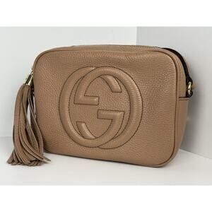 Gucci Soho Disco Small Leather Crossbody Bag Beige B-6